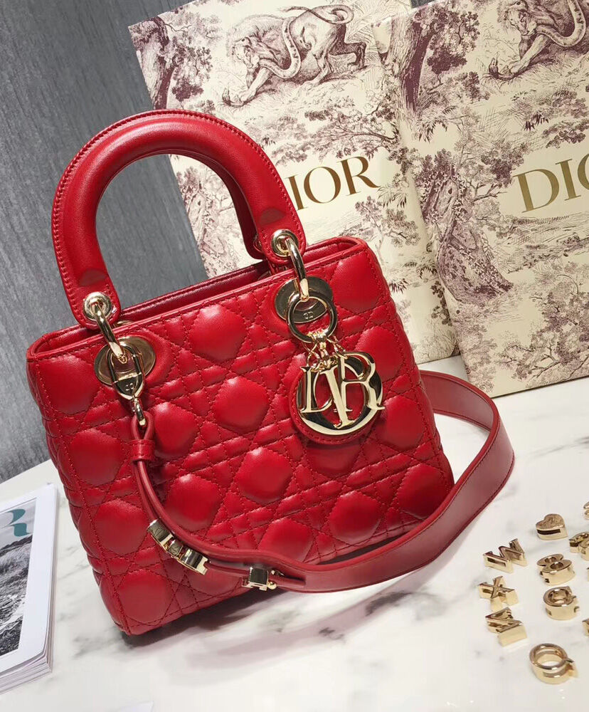 Christian Dior Lady Dior My Abcdior Bag Red